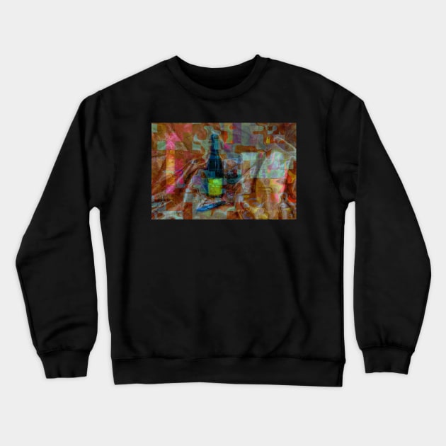 Wine and glass Crewneck Sweatshirt by johnwebbstock